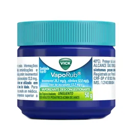 Descongestionante Vick VapoRub 28,2mg/g + 52,6mg/g + 13,3mg/g 50g