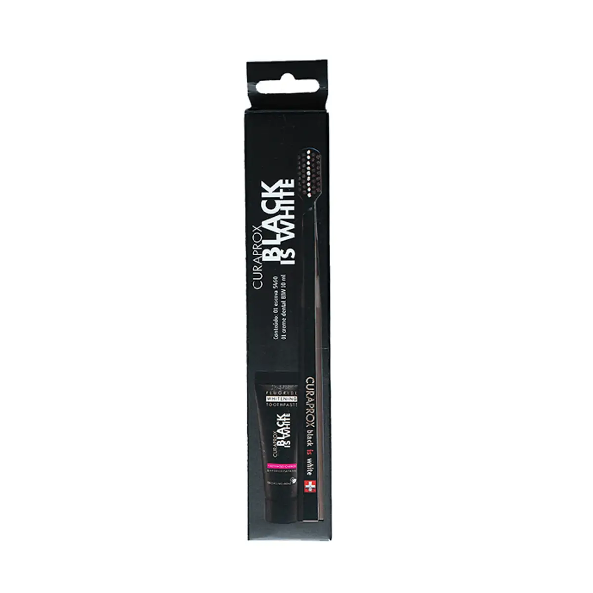 Escova Dental Curaprox Black Is White + Creme Dental  8ml