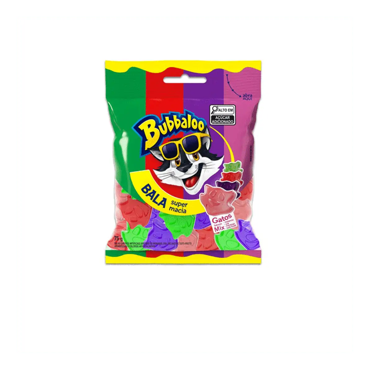 Bala Sortida Bubbaloo Gatos 75g