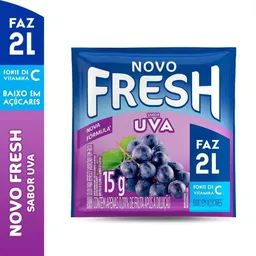 Refresco em pó sabor uva caixa com 15 unidades de 15g - Fresh