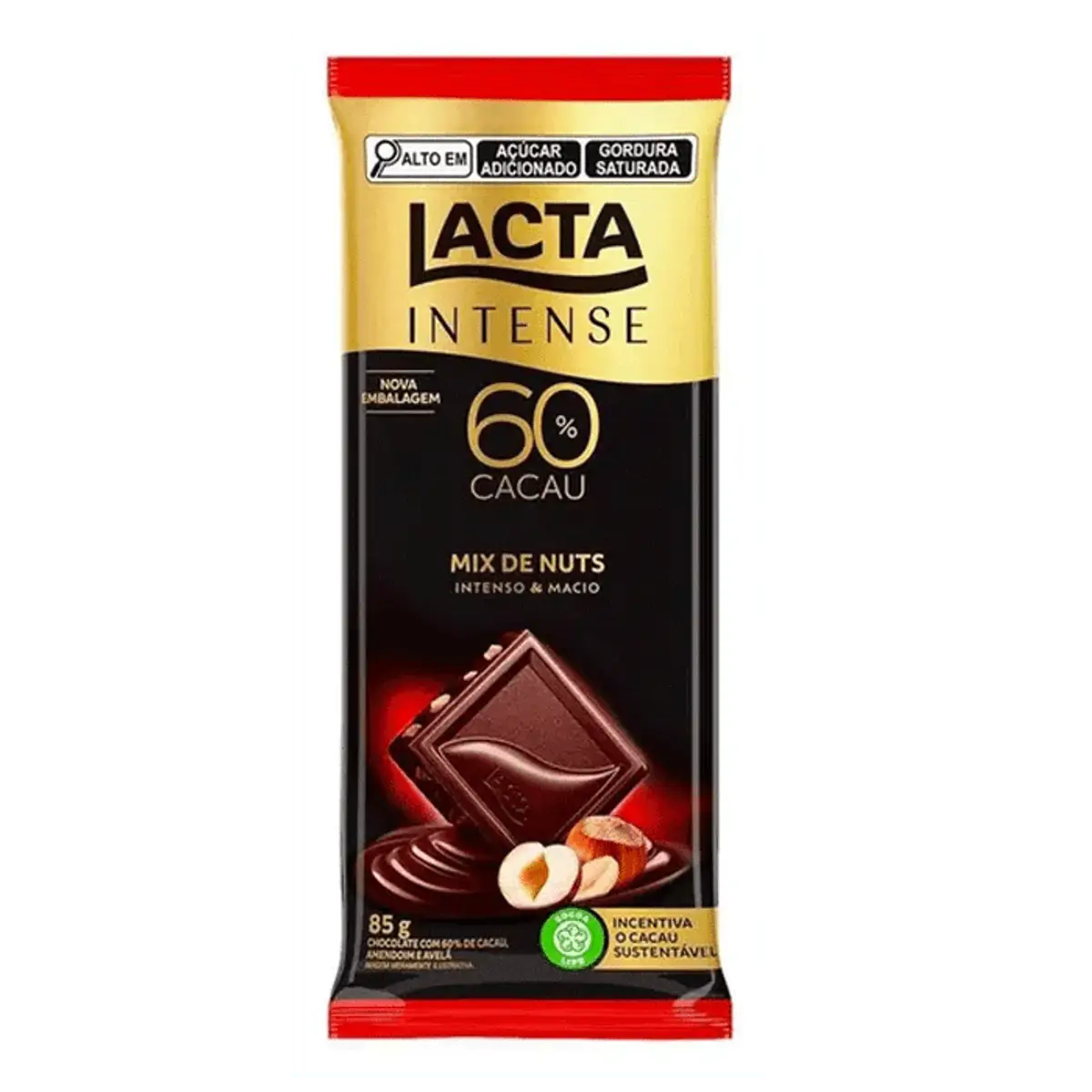 Chocolate Lacta Intense Mix Nuts 60% Cacau 85g