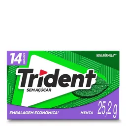 Goma de Mascar Trident Menta Sem Açucar 14 Unidades