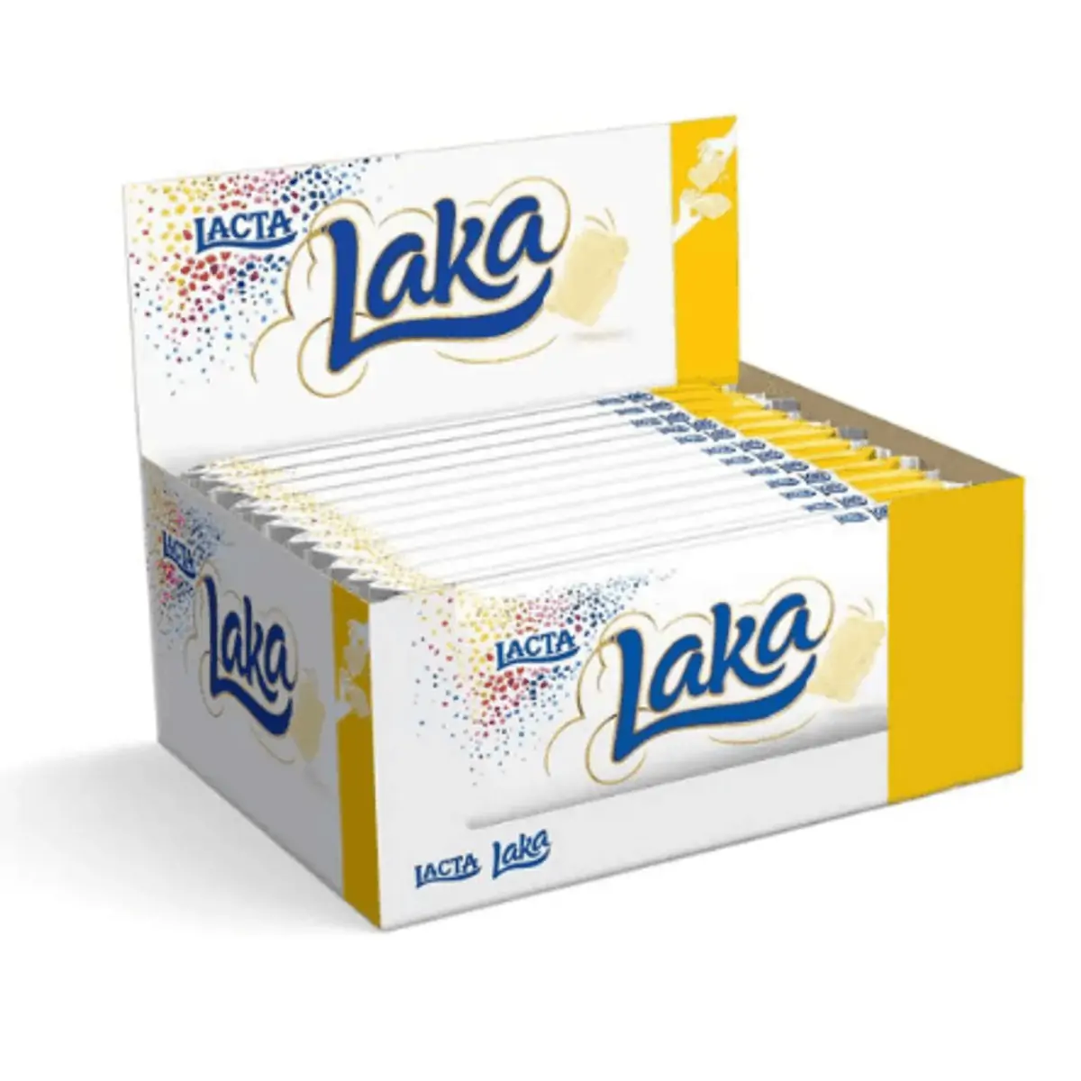 Barra de chocolate branco caixa com 17 unidades de 80g - Laka