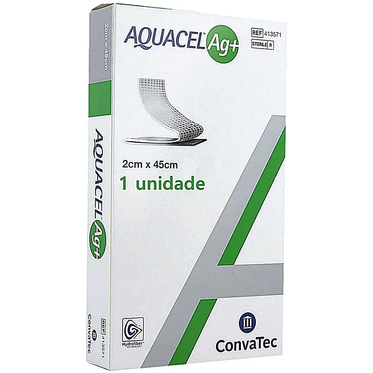 Curativo Aquacel AG+ Extra CONVATEC 413571 - 2x45 cm - Fita - Unidade