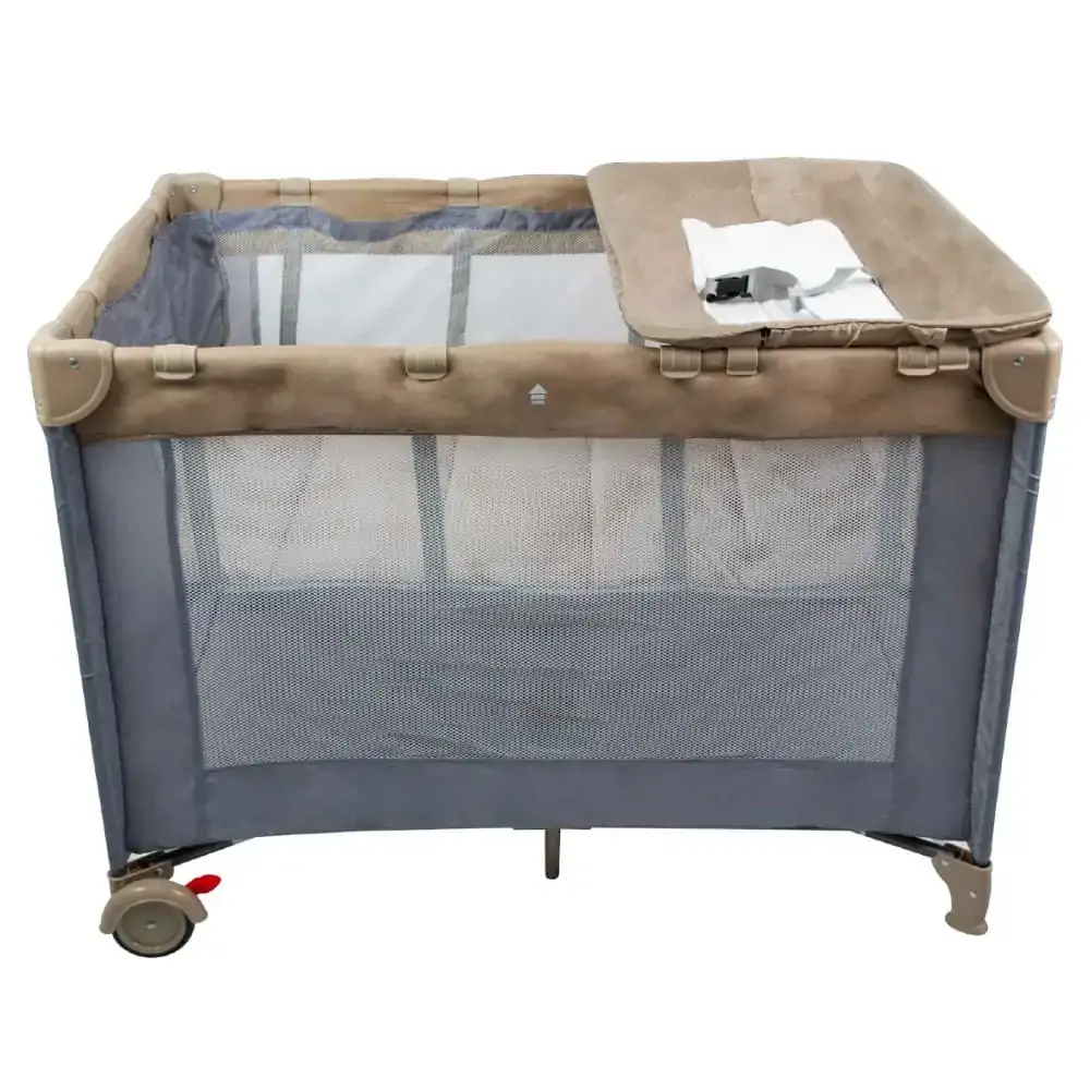 Berço Cercado Portátil para Bebê Infinity Bege Premium Baby