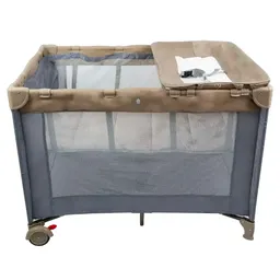 Berço Cercado Portátil para Bebê Infinity Bege Premium Baby