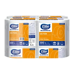 PAPEL HIGIÊNICO EM ROLO FOLHA SIMPLES ELITE CLASSIC COM 4 ROLOS DE 500 M CADA