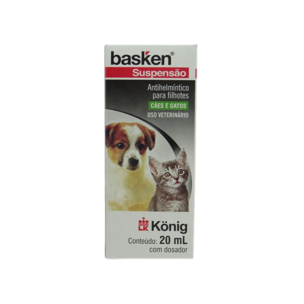 Vermífugo Basken Suspensão König 20ml p/ Cães e Gatos