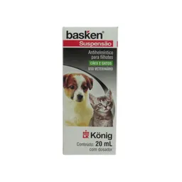 Vermífugo Basken Suspensão König 20ml p/ Cães e Gatos