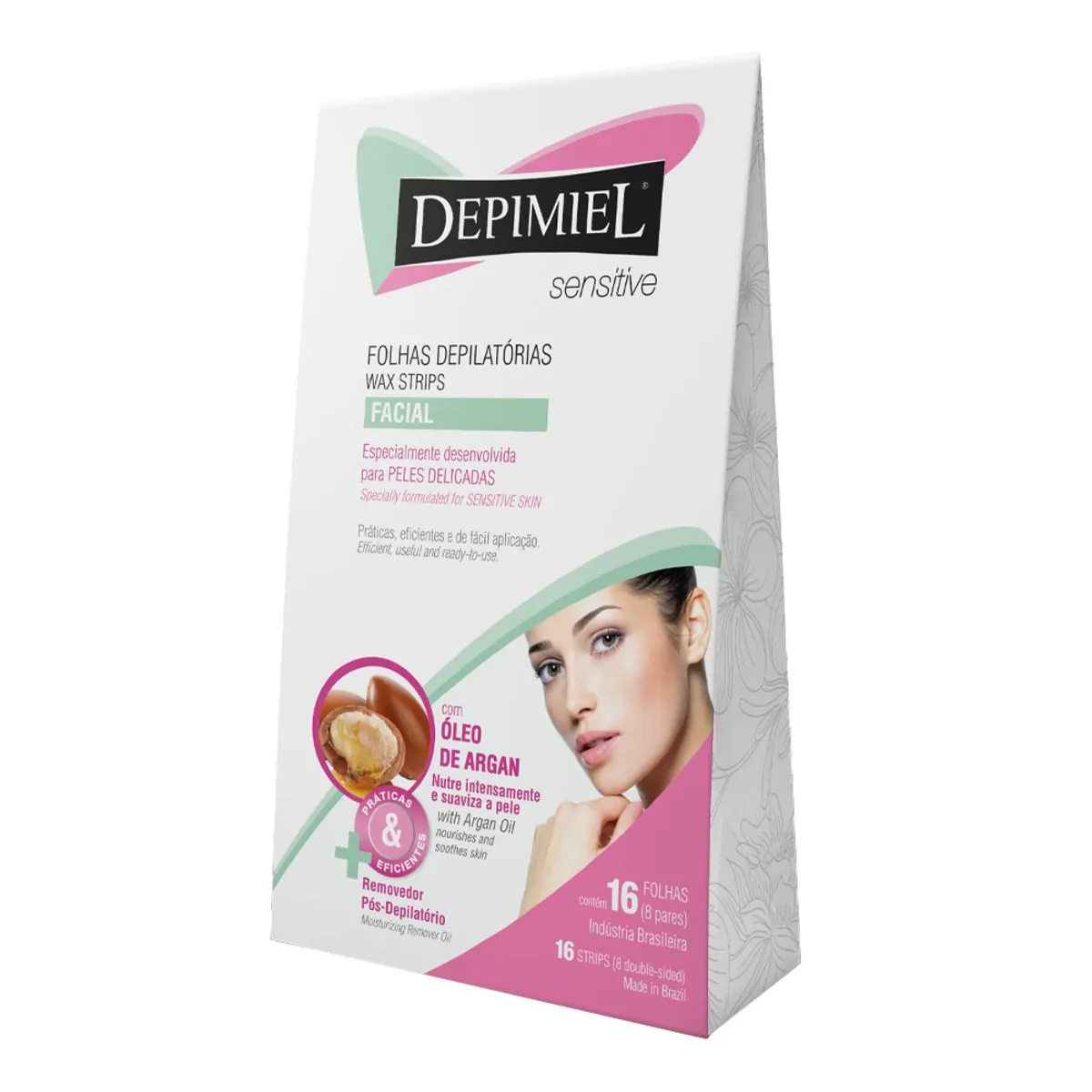 Folhas Depiladoras Faciais Depimiel Sensitive com Removedor 16 Unidades