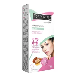 Creme Depilatório Depimiel Sensitive Facial Sistema A + B Óleo de Argan 45g
