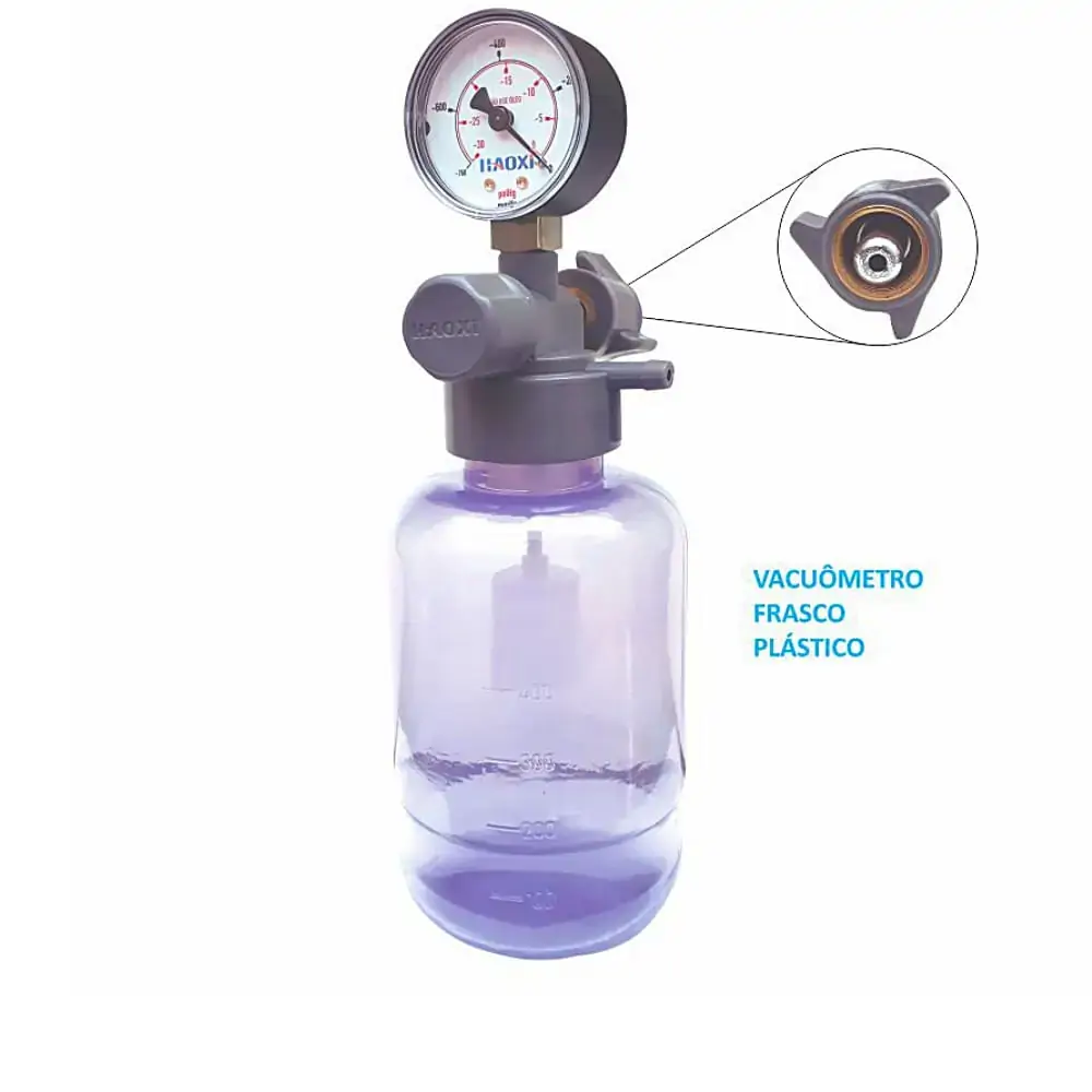 Vacuômetro Com Frasco De Plástico - As0450 - 500Ml - Haoxi