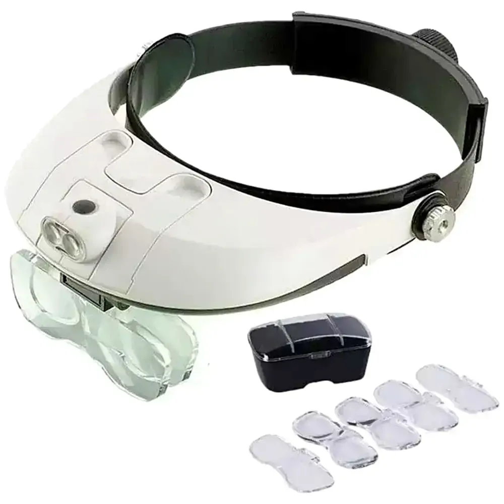 Lupa De Cabeça / Pala com iluminação Profissional MG 81001 G - Lemat
