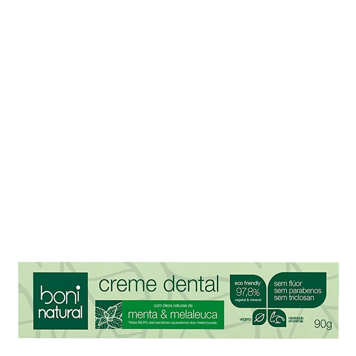 Pasta de Dente Boni Natural Sem Flúor Menta & Melaleuca 90g