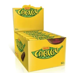 Tablete de banana com cobertura de chocolate caixa com 30 unidades de 28g - Caribe