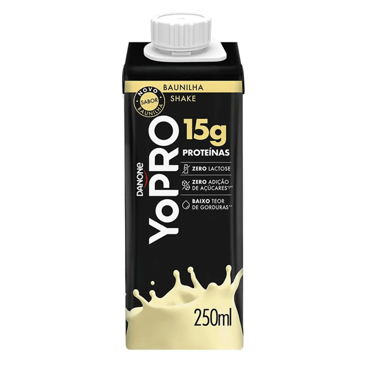 Bebida Láctea UHT YoPRO Baunilha 15g de proteínas 250ml - Bebida Láctea UHT Baunilha Zero Lactose Yo