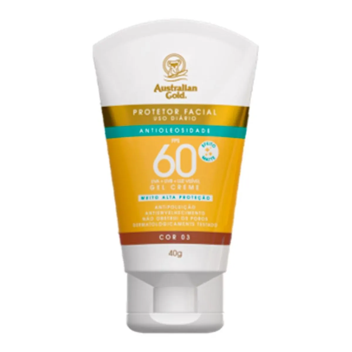 Protetor Solar Facial Australian Gold Antioleosidade FPS60 40G