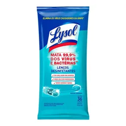 Lenços Desinfetantes Lysol Frescor Marinho 36 Unidades