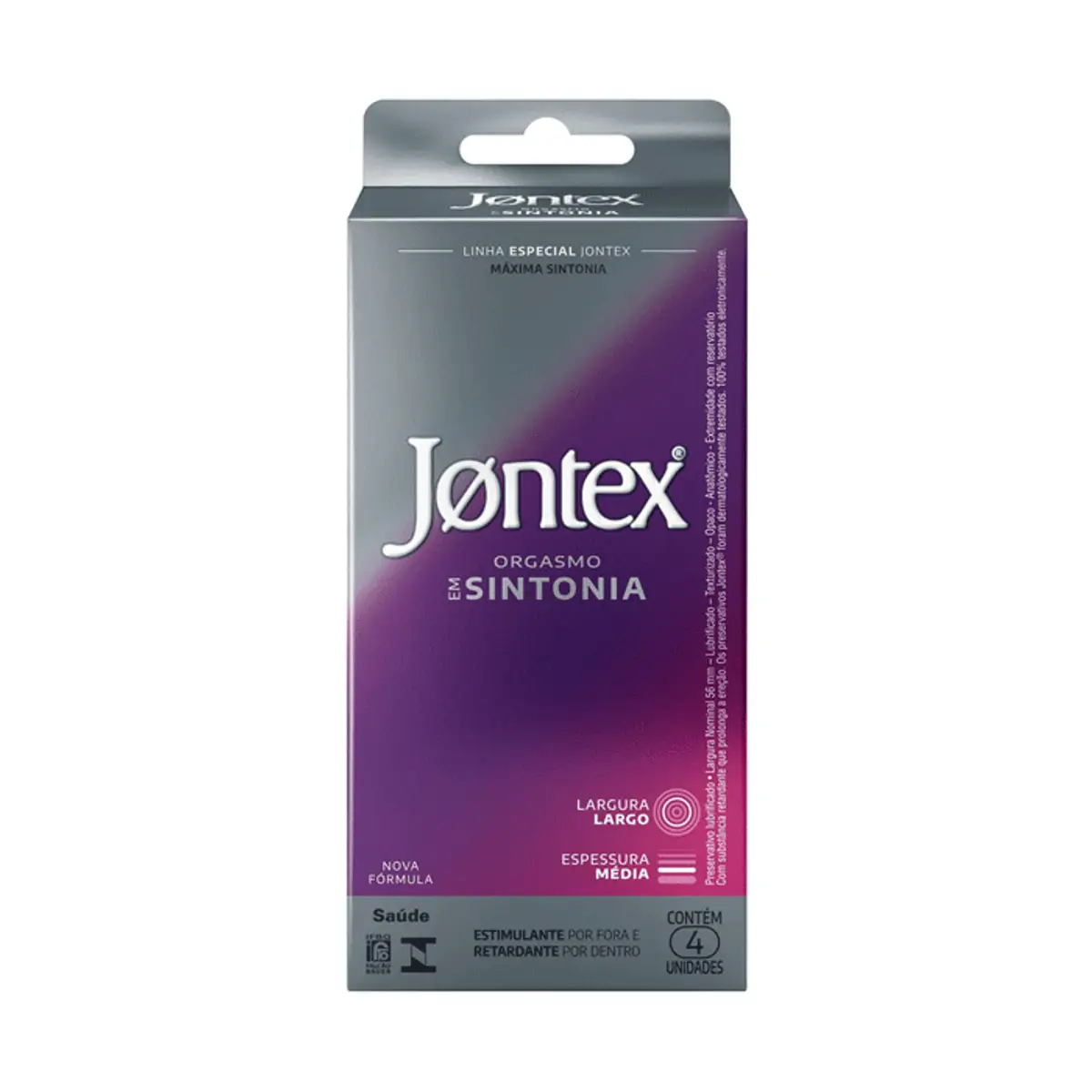 Preservativo Camisinha Jontex Orgasmo em Sintonia 4 Unidades