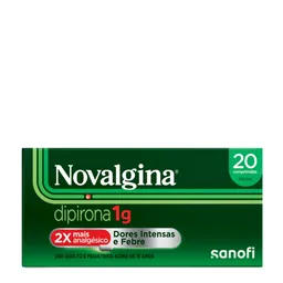 Analgésico e Antitérmico Novalgina 1g Dipirona Adulto 20 comprimidos