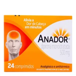 Antitérmico e Analgésico Anador 500mg 24 Comprimidos