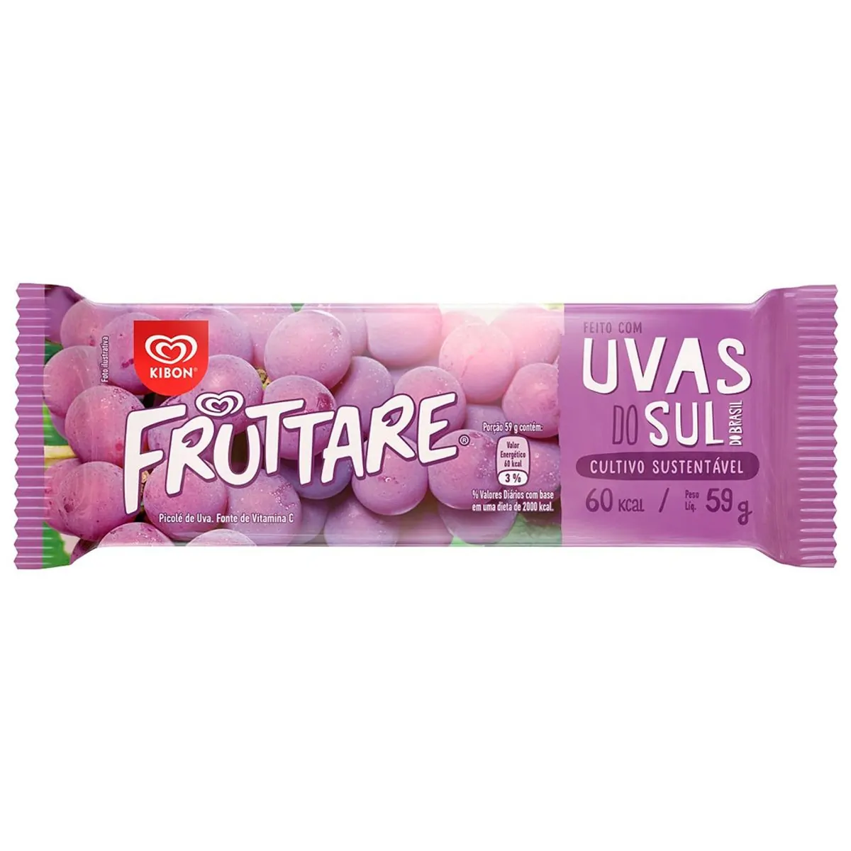 Sorvete Kibon Fruttare Palito Uva 59g