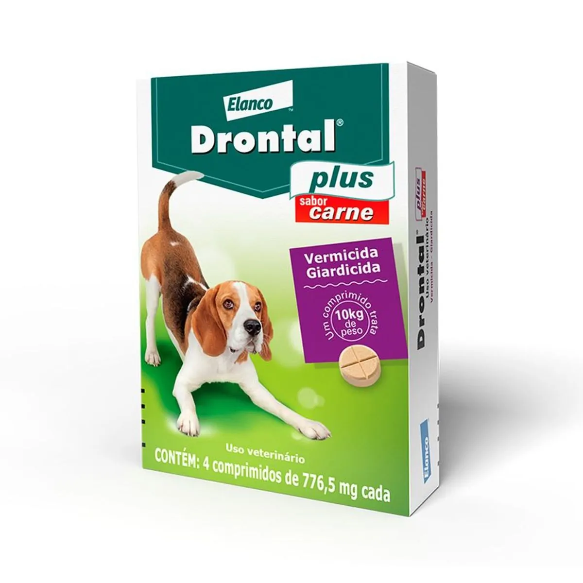Drontal  Plus - para Cães até 10kg cx com 4 comprimidos - Drontal Plus - Para Cães Até 10Kg Cx Com 4