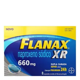 Analgésico, Anti-inflamatório e Antitérmico Flanax XR 660mg 8 Comprimidos Revestidos de Liberação Pr