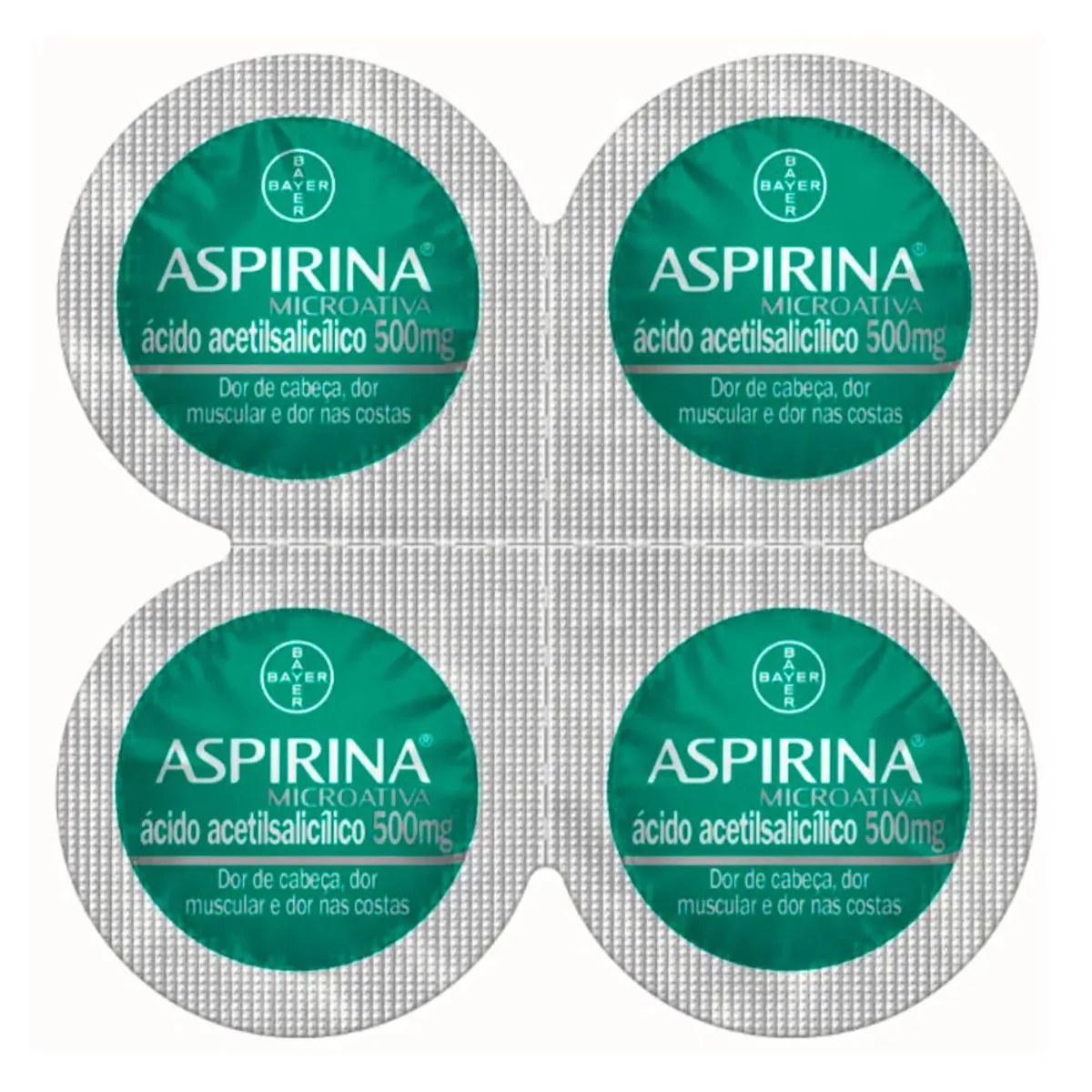 Analgésico, Anti-inflamatório e Antitérmico Aspirina Microativa 500mg 4 Comprimidos Revestidos de Li