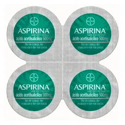 Analgésico, Anti-inflamatório e Antitérmico Aspirina Microativa 500mg 4 Comprimidos Revestidos de Li