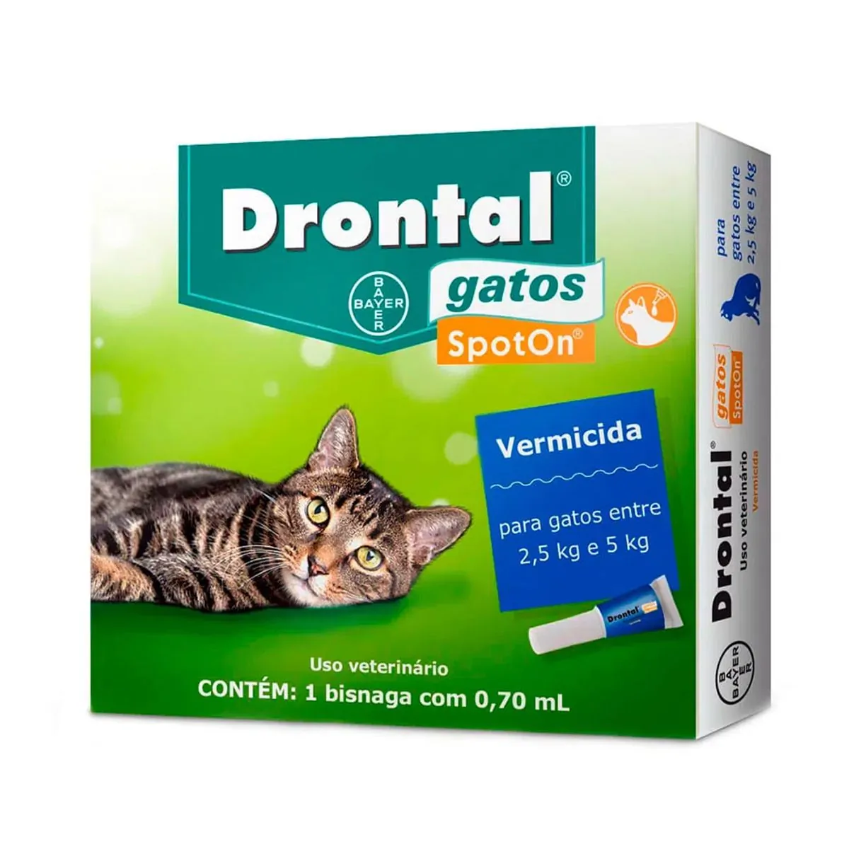 Vermífugo Drontal Spot On Gatos de 2,5 a 5kg