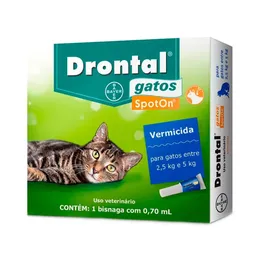 Vermífugo Drontal Spot On Gatos de 2,5 a 5kg