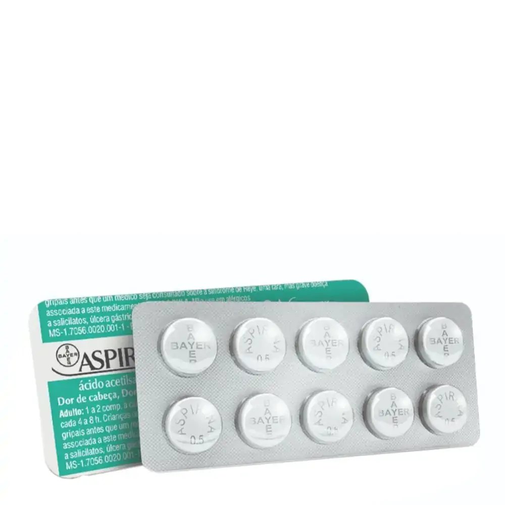 Analgésico e Relaxante Muscular Aspirina Adulto 500mg 10 Comprimidos