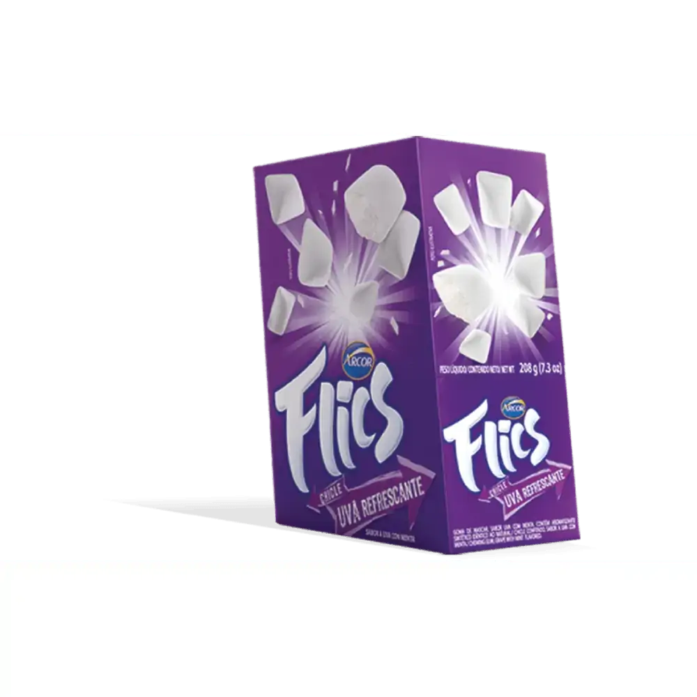 Goma de mascar sabor Uva Refrescante 208g - Flic s