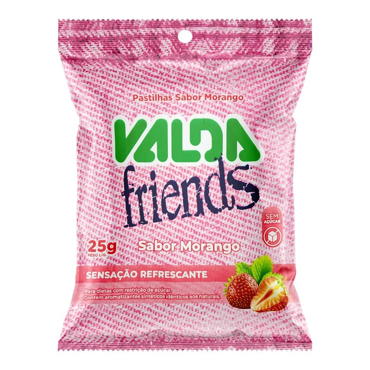 Pastilhas Valda Friends Morango Zero Açúcar 25g
