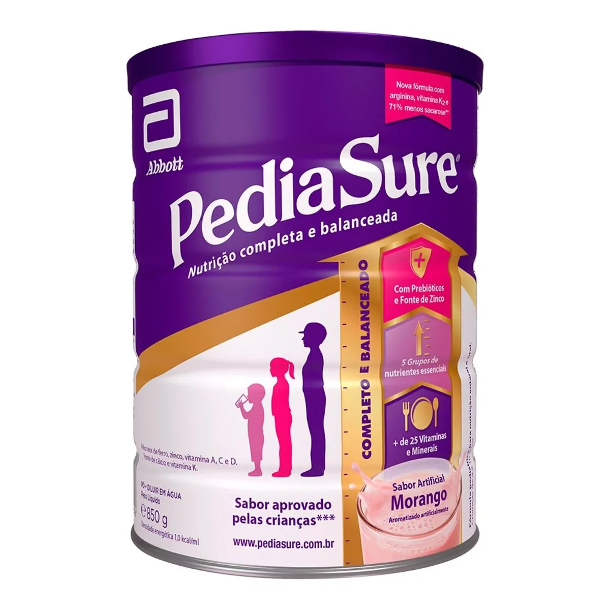 Fórmula Pediátrica Para Nutrição Pediasure Morango 850g