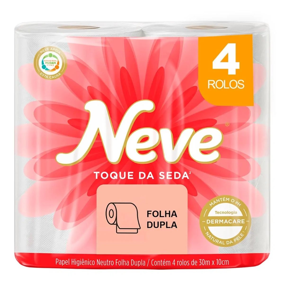 Papel Higiênico Neve Toque de Seda 4 Rolos