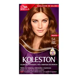 Tinta de Cabelo Wella Koleston 54 Castanho Dourado Acobreado