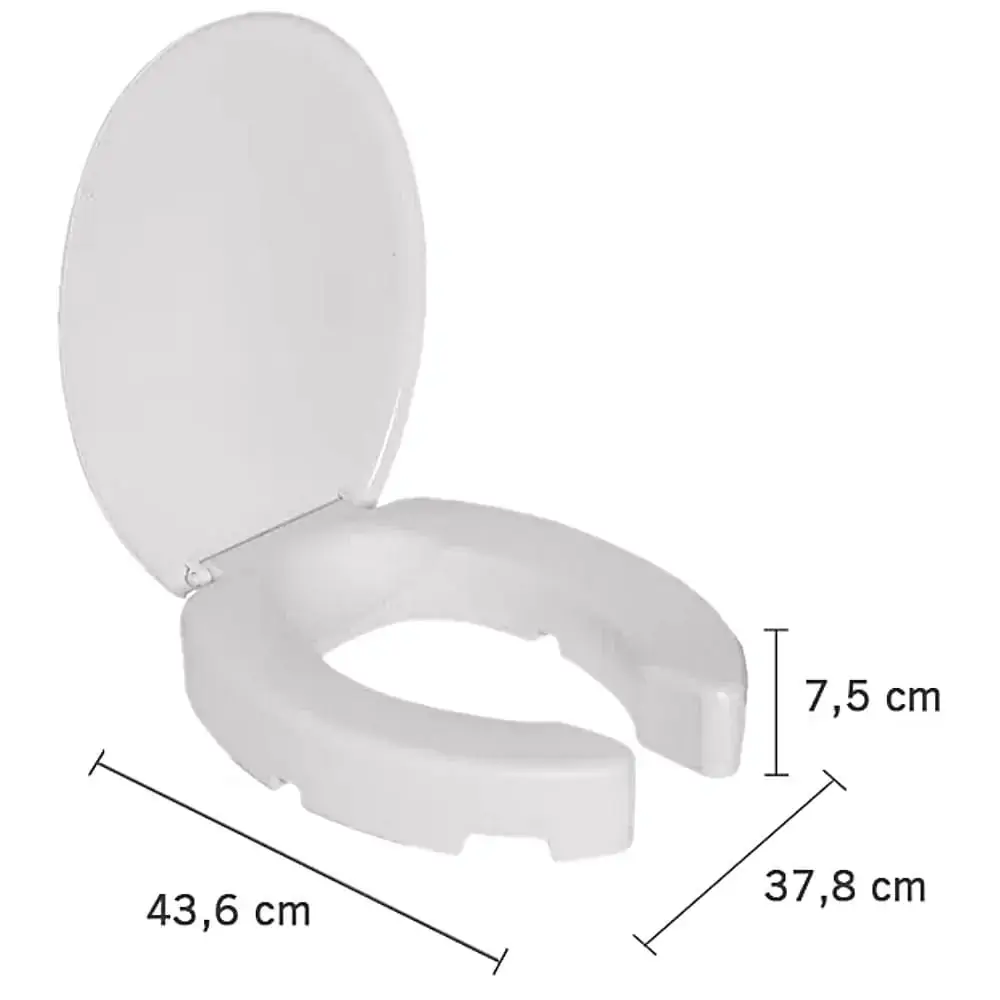 Assento Sanitário Elevado com Tampa Astra 7.5cm - und