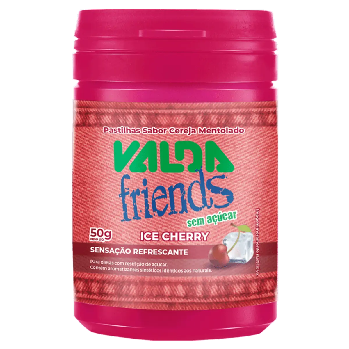 Pastilha Valda Friends Ice Cherry Zero Açúcar 50g