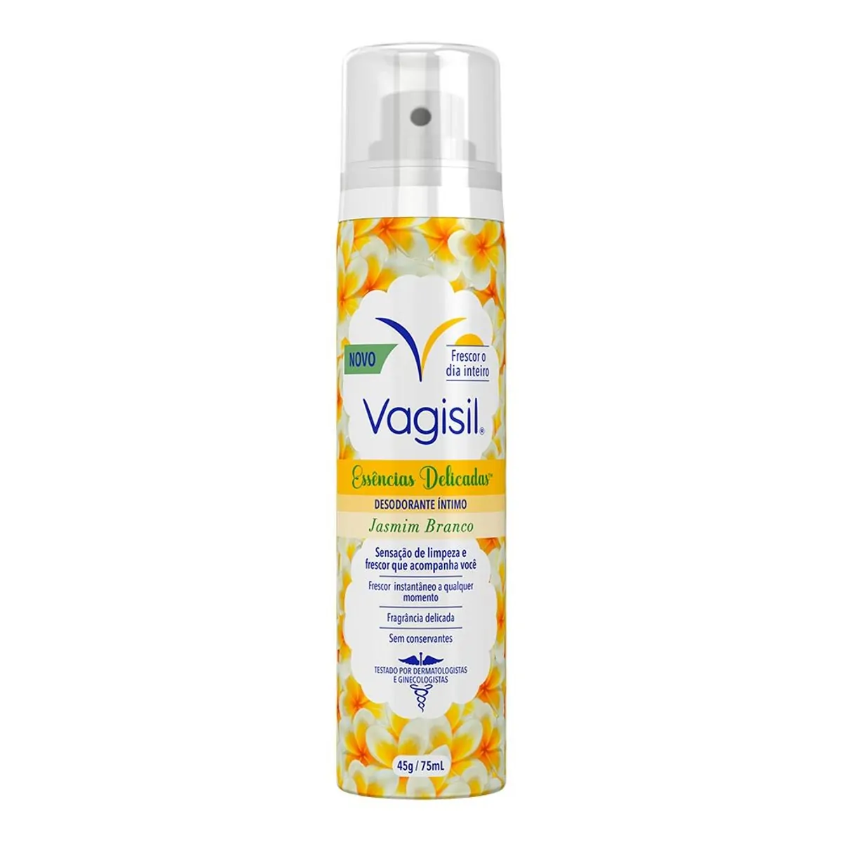 Desodorante Íntimo Vagisil Essências Delicadas Jasmim Branco 75ml