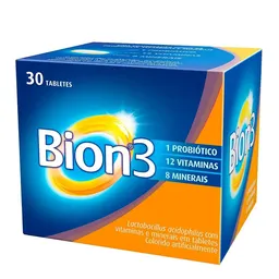 Tabletes Multivitamínico com Probiótico Bion3 30 Tabletes
