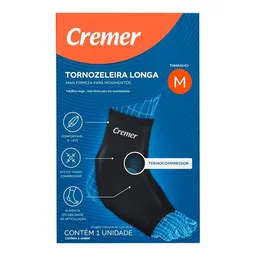 Tornozeleira Cremer Longa Preta Tamanho M 1 Unidade