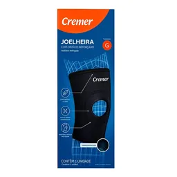 Joelheira Reforçada com Orifício Preta Cremer Tamanho G 1 Unidade
