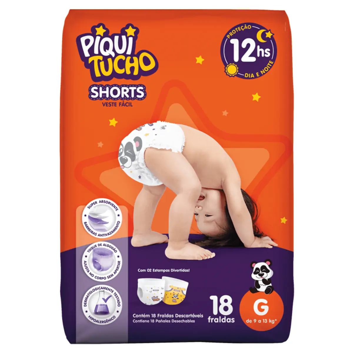 Fralda Shorts Piquitucho Roupinha G 18 Unidades