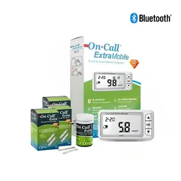 Monitor de Glicose Bluetooth + 150 Tiras OnCall Extra Mobile