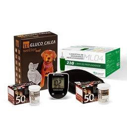Monitor Gluco Calea +100 Tiras Gluco Calea +100 lancetas 21G
