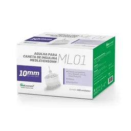 Agulha 10mm para Caneta de Insulina Medlevensohn 100 Unid 7892534609995