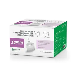 Agulha 12mm para Caneta de Insulina Medlevensohn 100 Unid 7892534610007