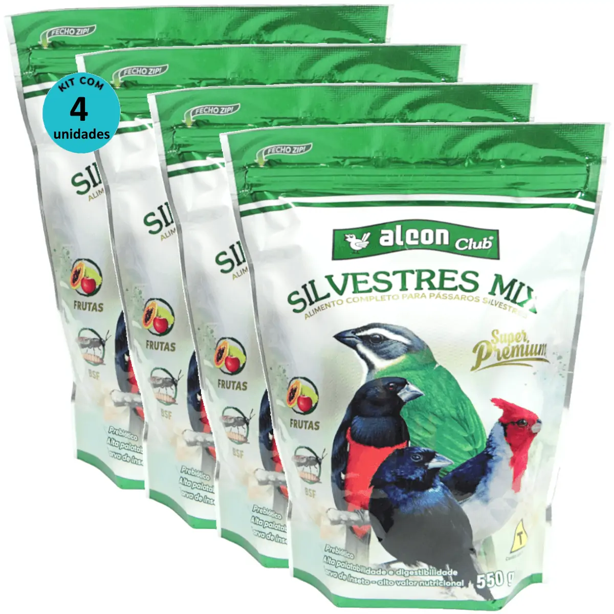 Alcon Club Silvestres Mix 550g Super Premium Kit Com 4 unidades